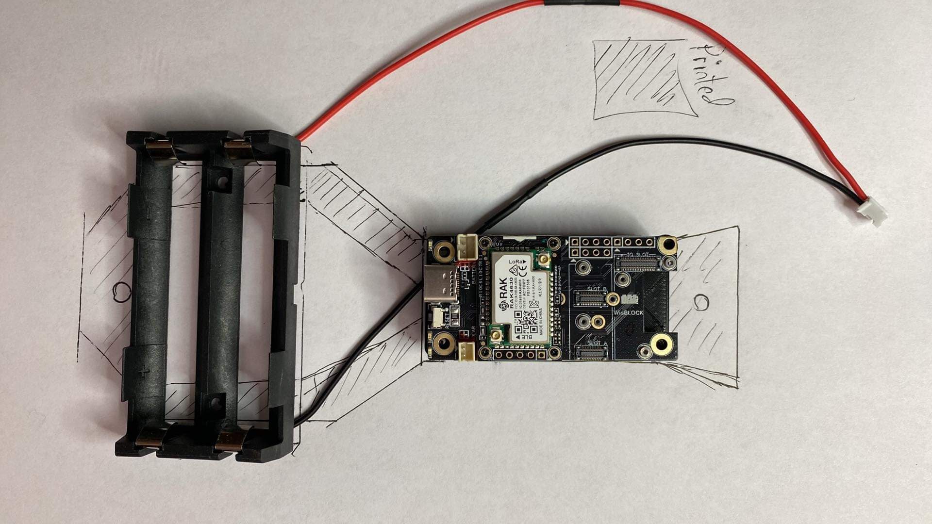 Radio Electronic PCB base mockup sketch from customer hand drawn mario sultan designs